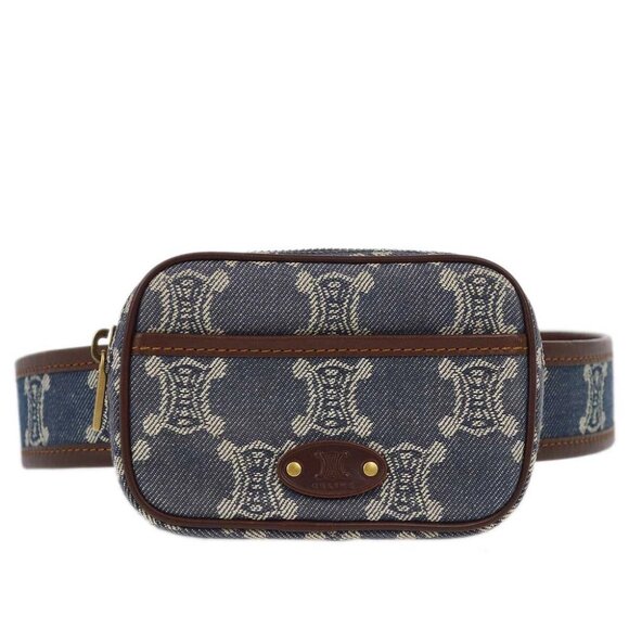 Celine Blue Denim Macadam Belt Bum Bag #SYS00/44 182940 - Picture 1 of 9